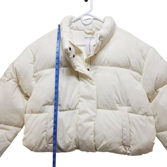 Womens Puffer Jacket Size 2X Ivory Quilted Winter Coat Warm & Cozy - Picture 6 of 6